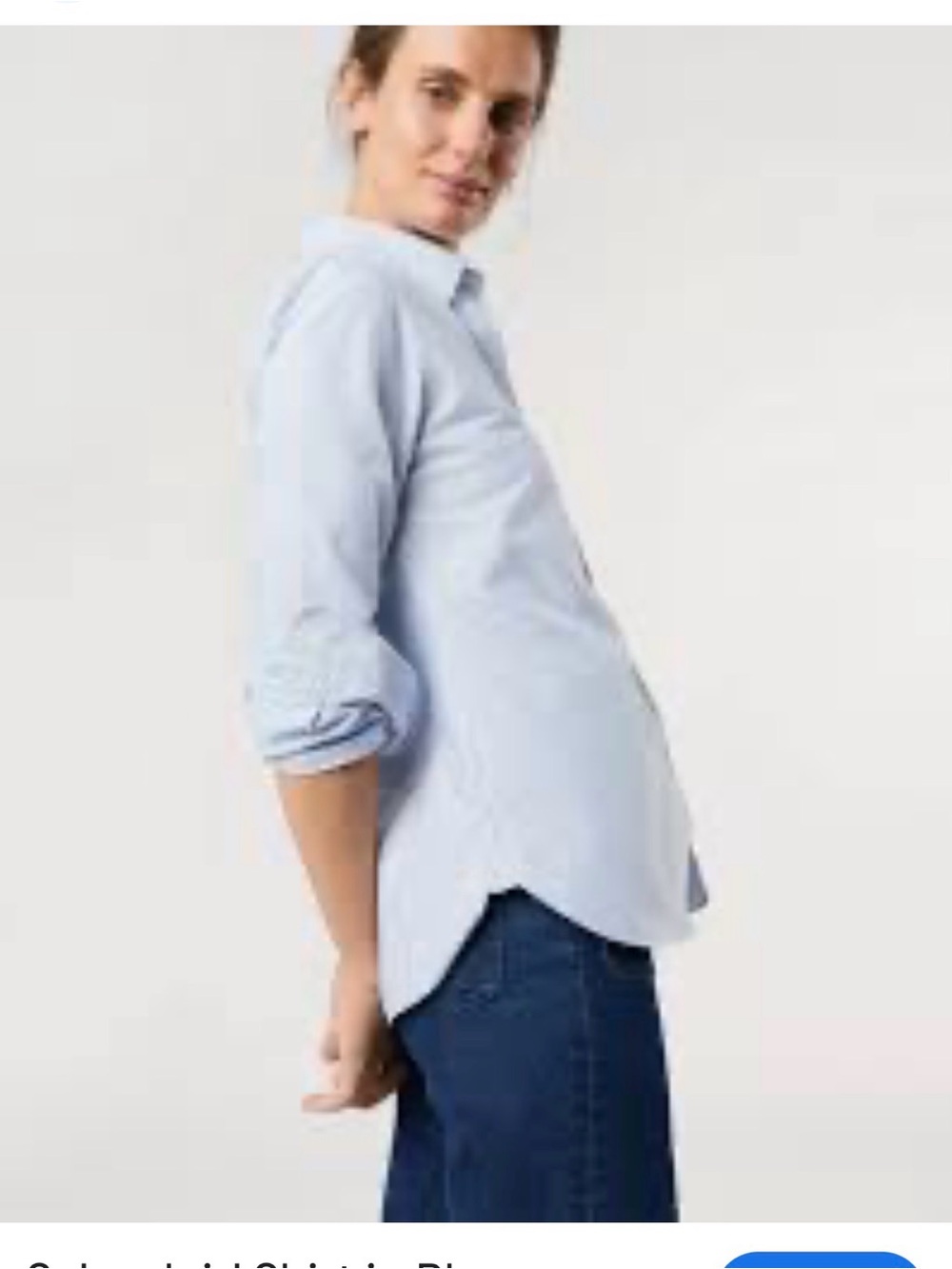 Ann Mashburn Seersucker popover Light Blue Button-Up Shirt - Classic Oxford